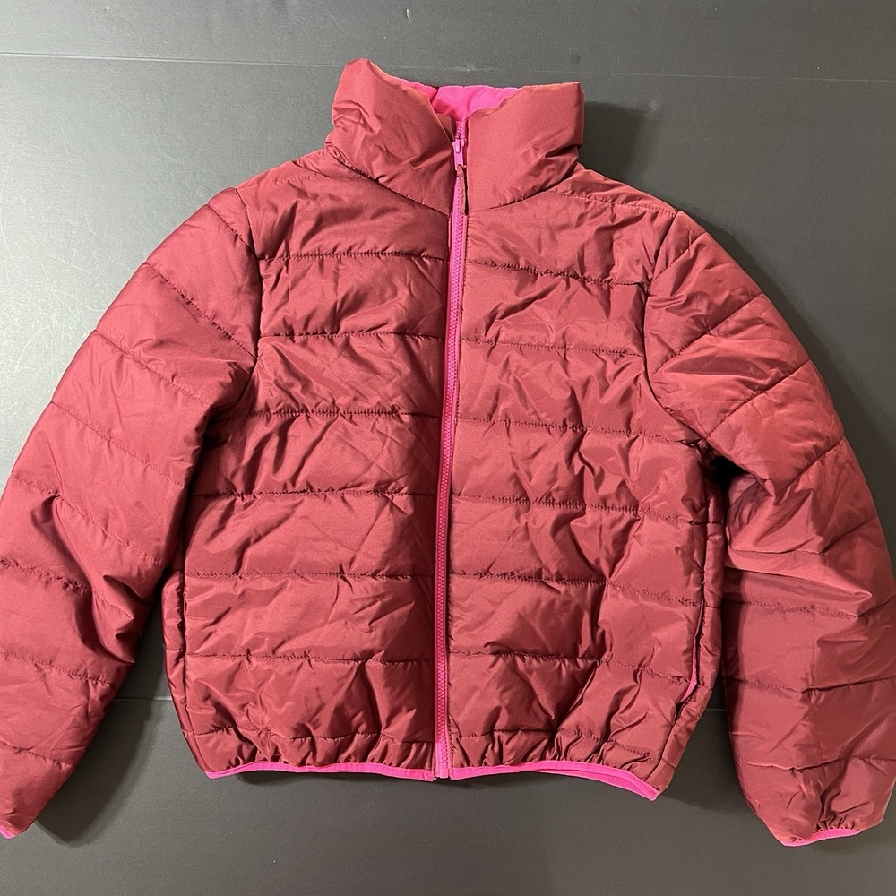Wild Fable Women's Size M Sneaky Berry Blush Full Zip Puffer Coat Burgundy Pink
